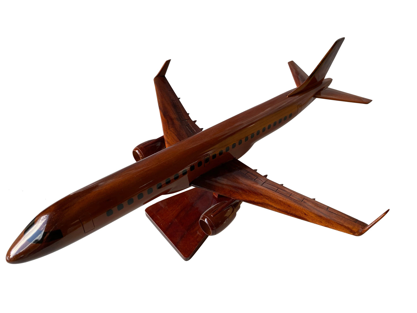 ERJ190 Mahogany Wood Desktop Airplane Model