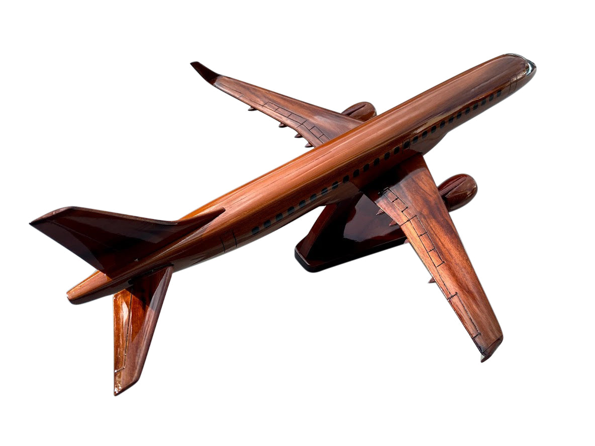 ERJ190 Mahogany Wood Desktop Airplane Model