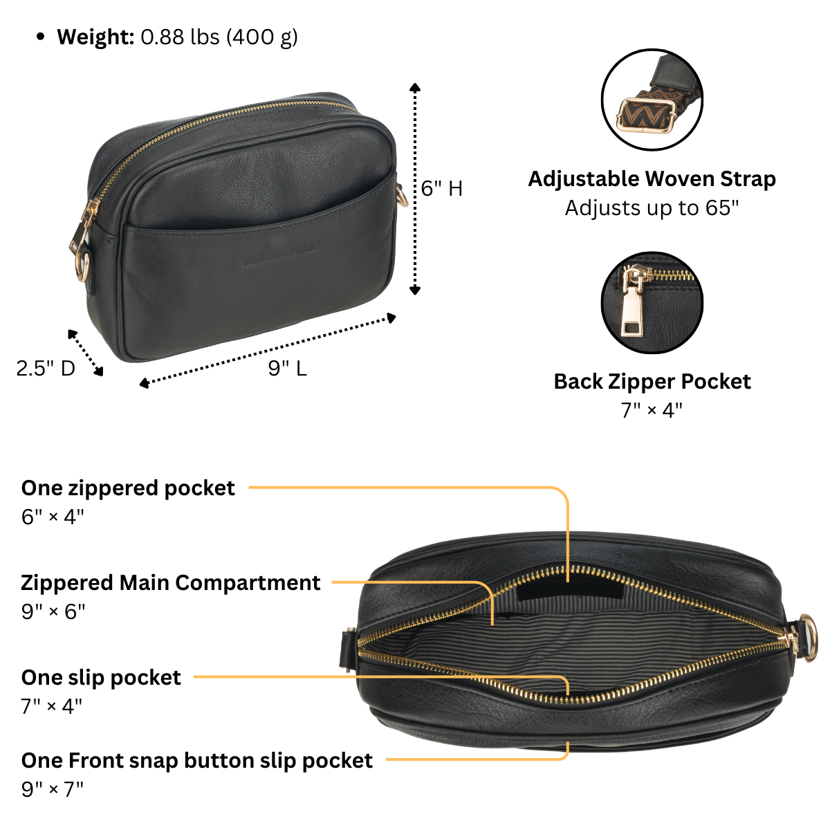 Evelyn Crossbody Bag Black