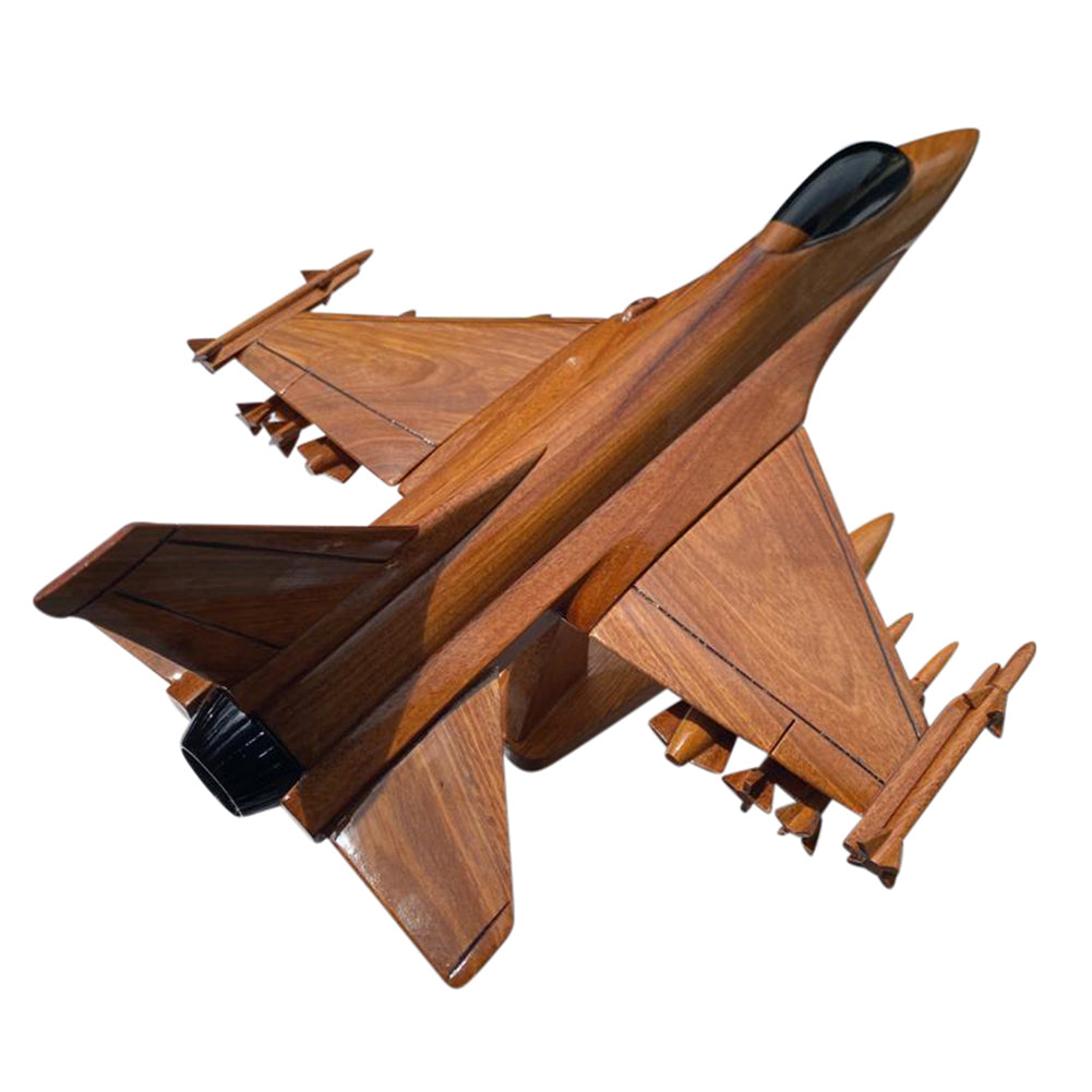 F-16 ( F16 ) Falcon Mahogany Wood Desktop Airplane Model