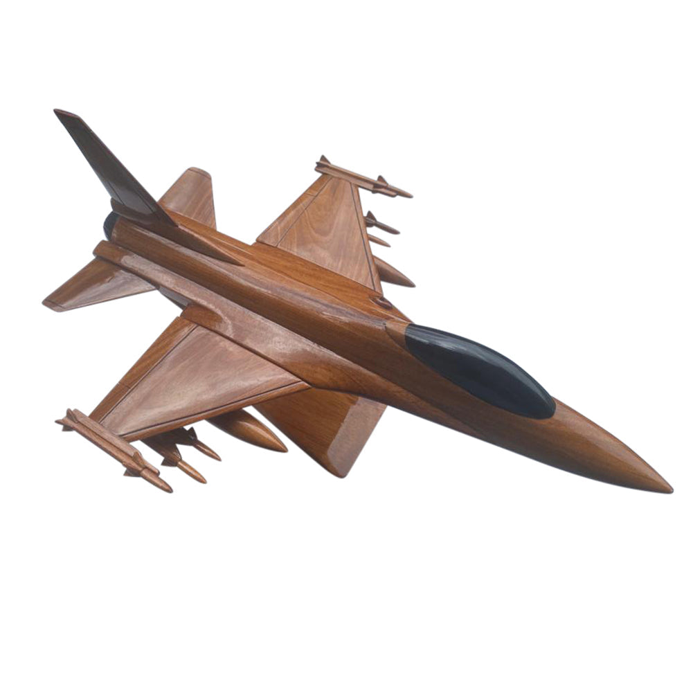 F-16 ( F16 ) Falcon Mahogany Wood Desktop Airplane Model