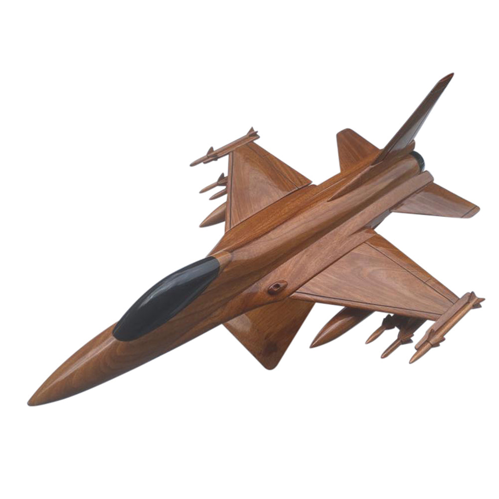 F-16 ( F16 ) Falcon Mahogany Wood Desktop Airplane Model