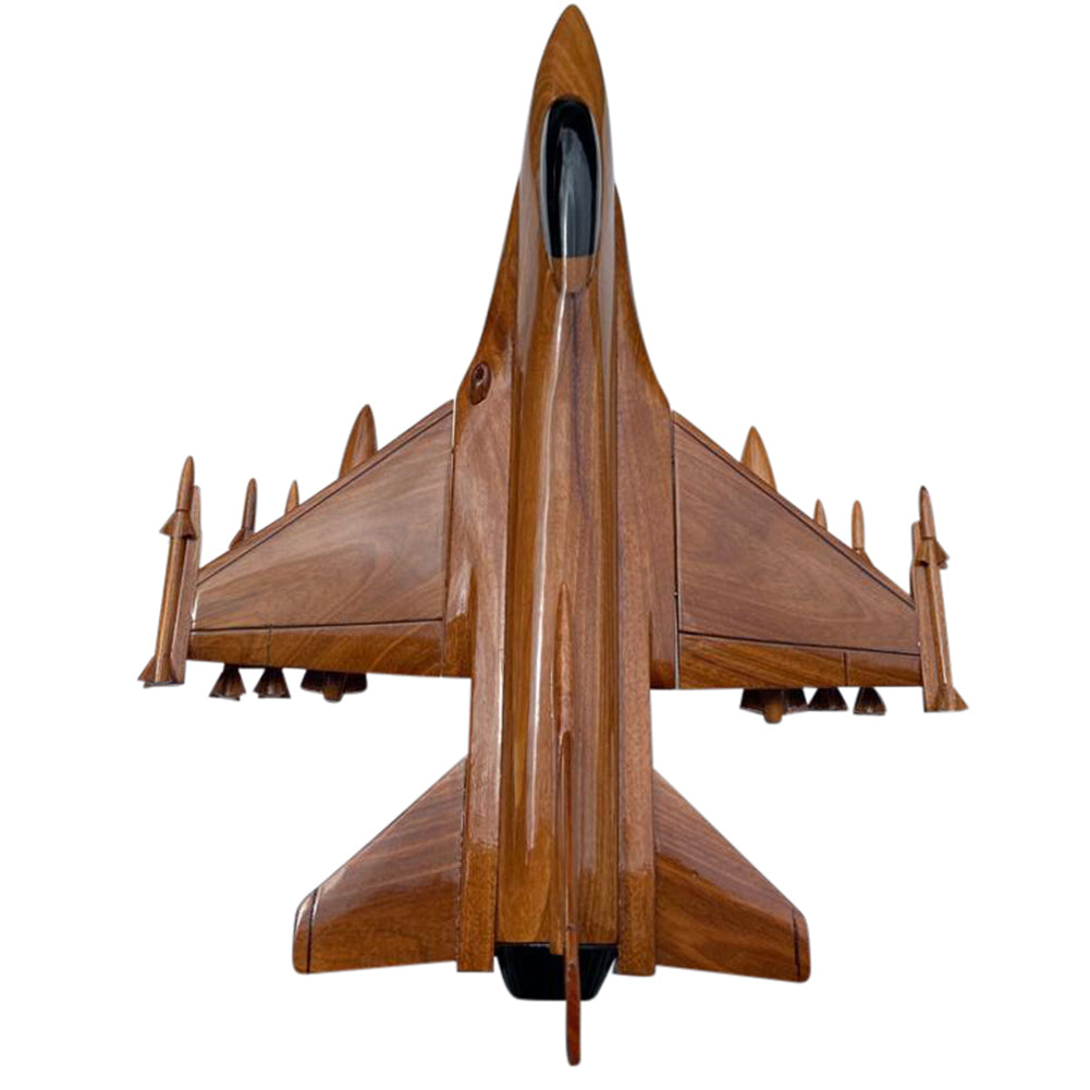 F-16 ( F16 ) Falcon Mahogany Wood Desktop Airplane Model