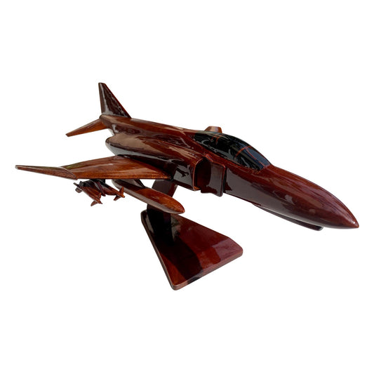 F-4 ( F4 ) Phantom Mahogany Wood Desktop Airplane Model