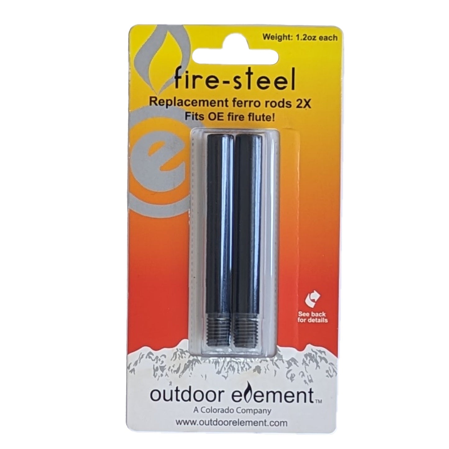XL Fire-Steel Replacement 2pk Ferro Rod for Fire Flute