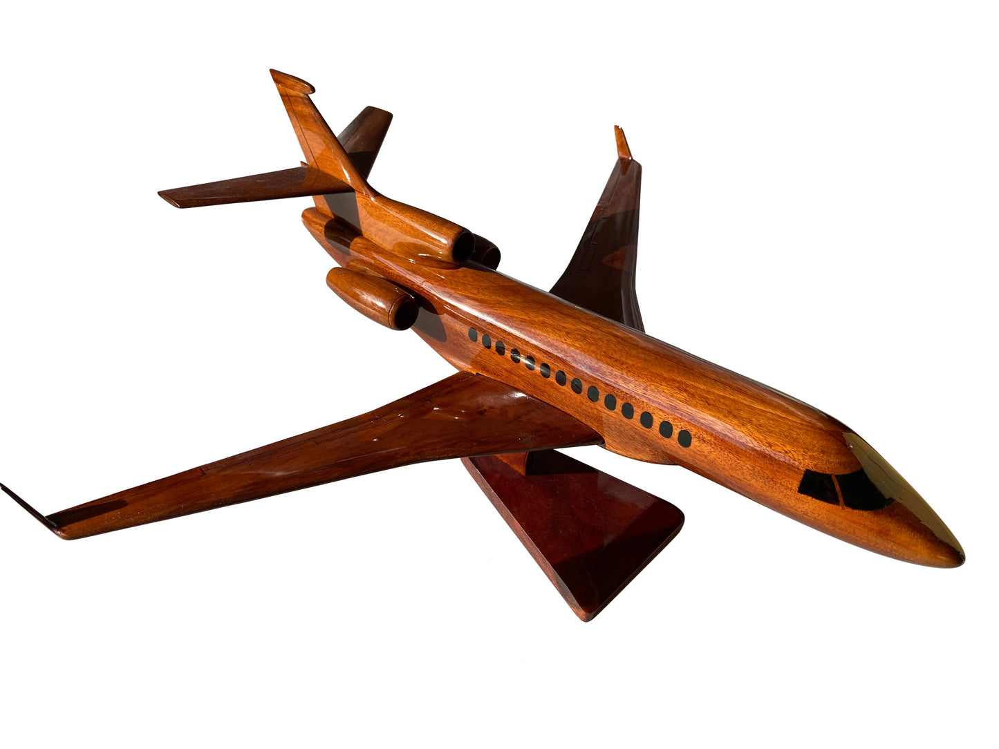 Falcon 7X Mahogany Wood Desktop Airplane Model