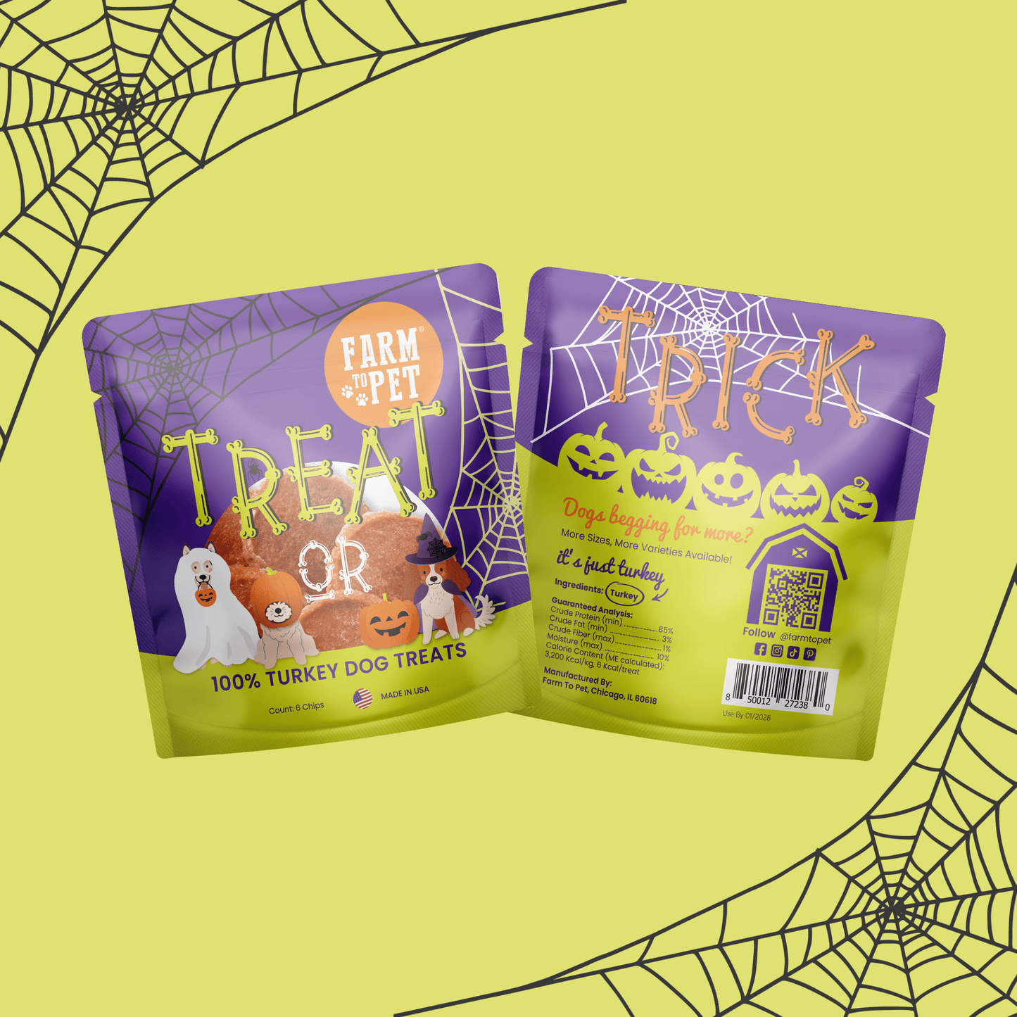 Halloween Dog Treat Snack Pack 24-Piece Bundle