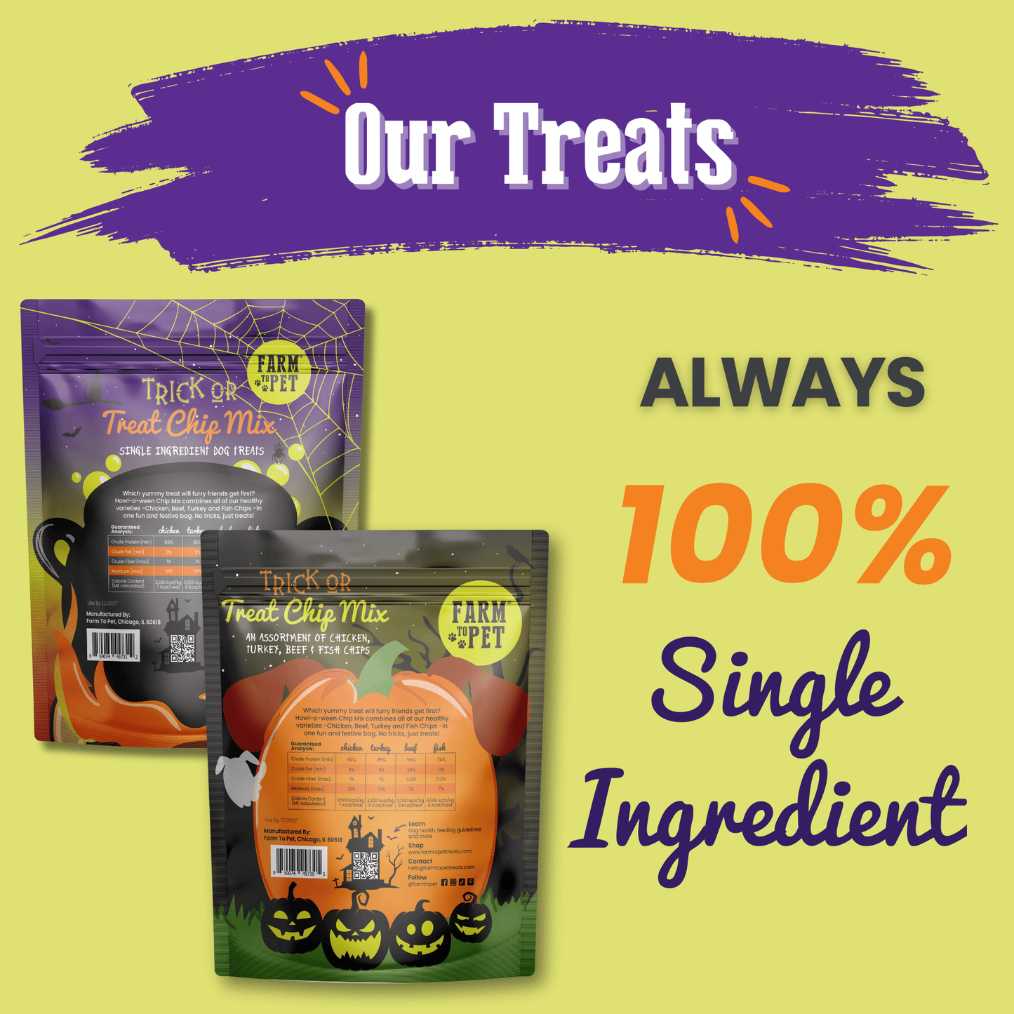 Trick or Treat Chip Mix Halloween Dog Treats