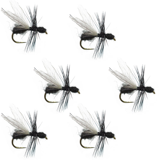 Black Fur Flying Ant Terrestrial Trout Dry Fly - 6 Flies Hook Size 12