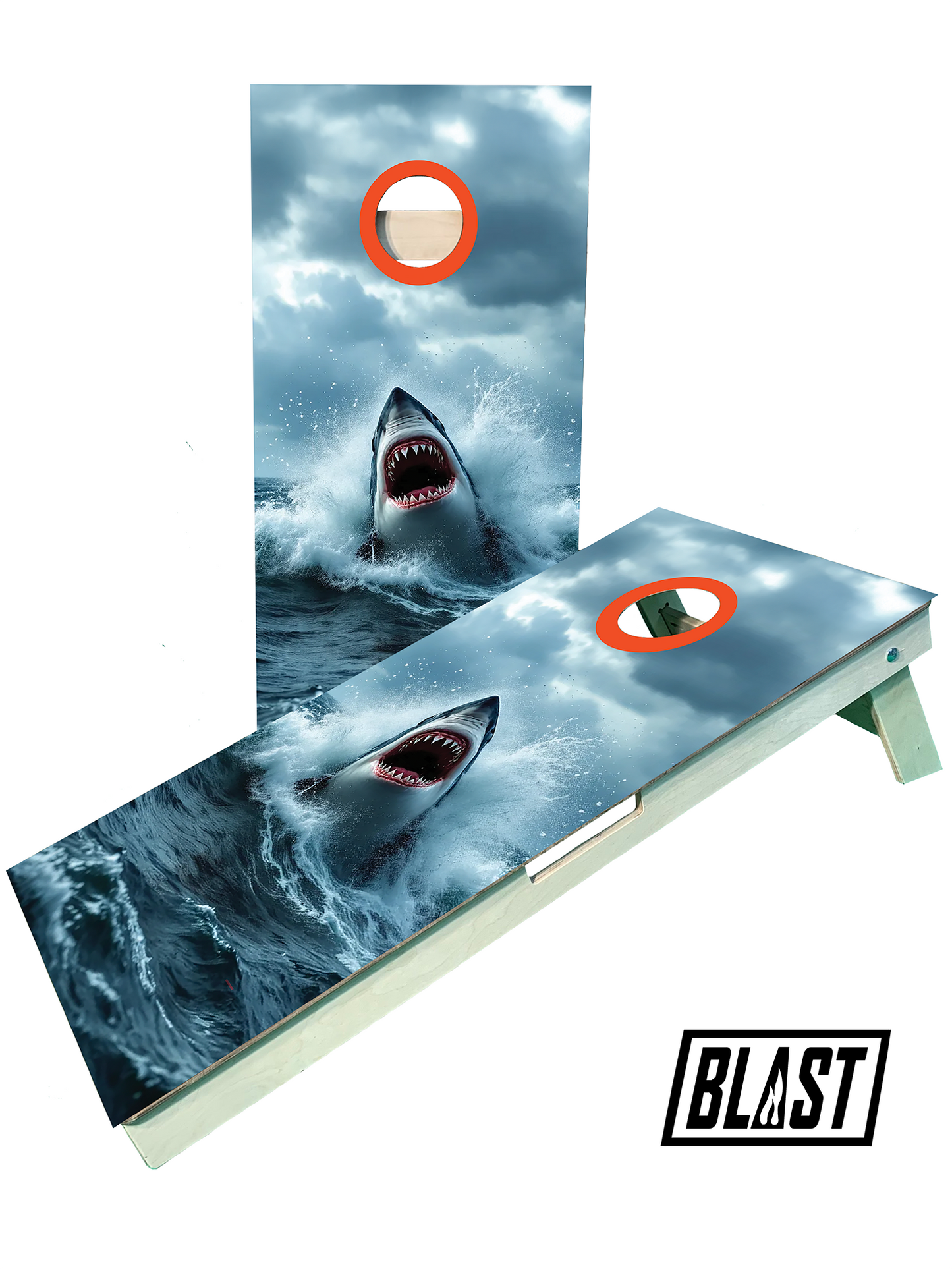 Great White Shark Cornhole Boards