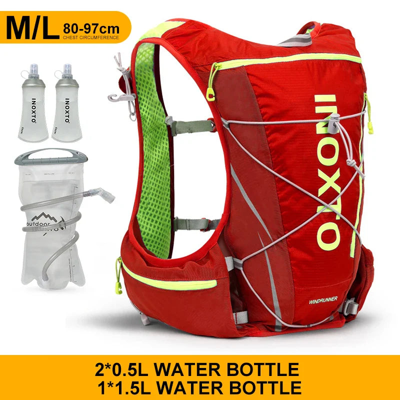 8L Hydration Vest Backpack with 1.5L Water Bag & 500ml Bottle