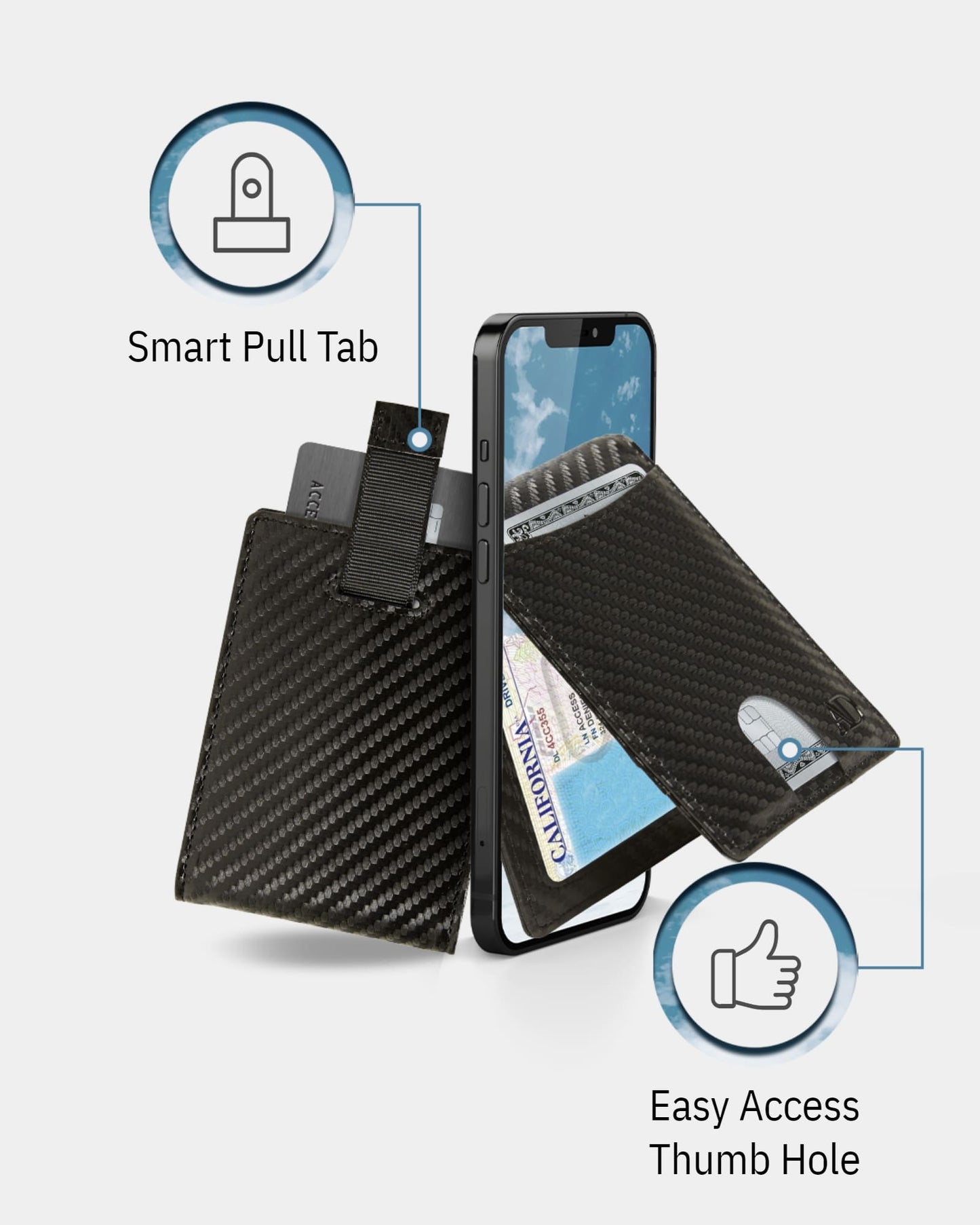 Money Clip Bifold Wallet W/ Pull Strap