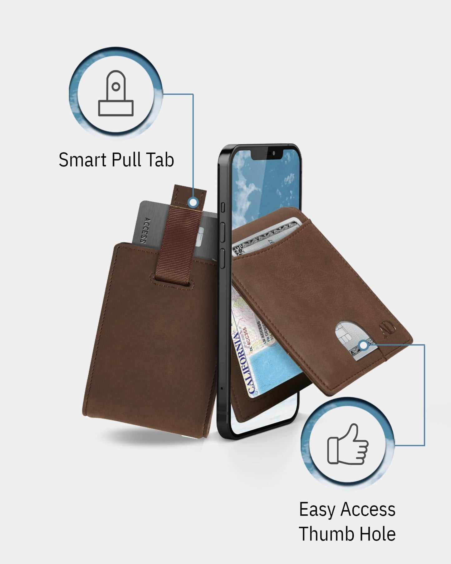 Money Clip Bifold Wallet W/ Pull Strap