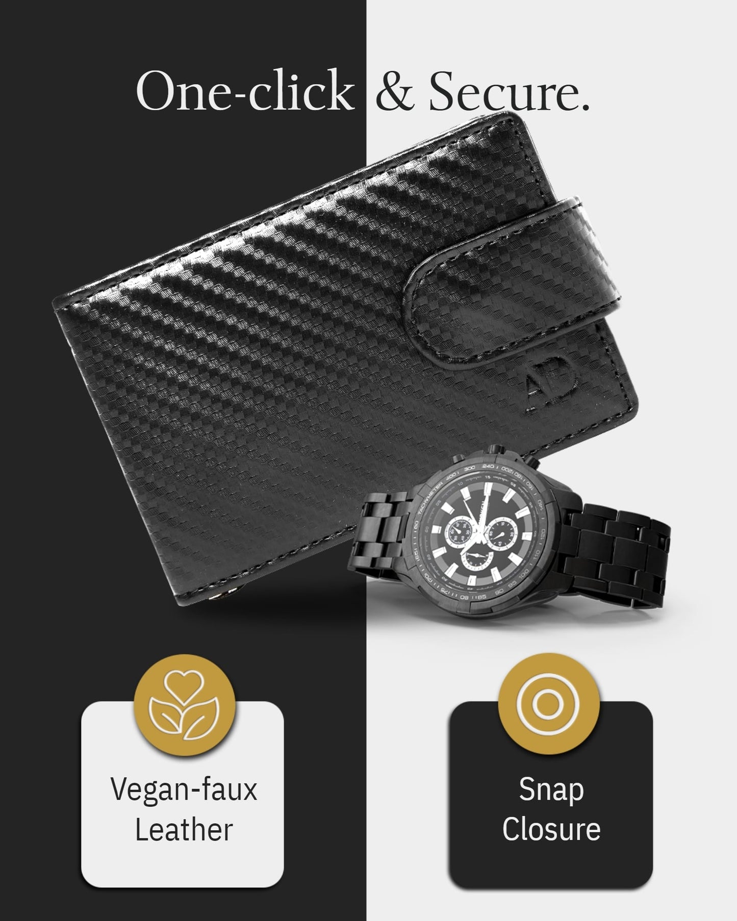 Bifold Wallet With Removable Money Clip Snap Closure