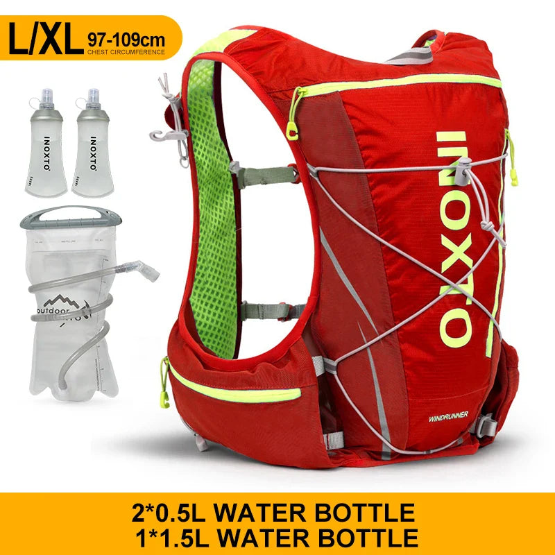 8L Hydration Vest Backpack with 1.5L Water Bag & 500ml Bottle