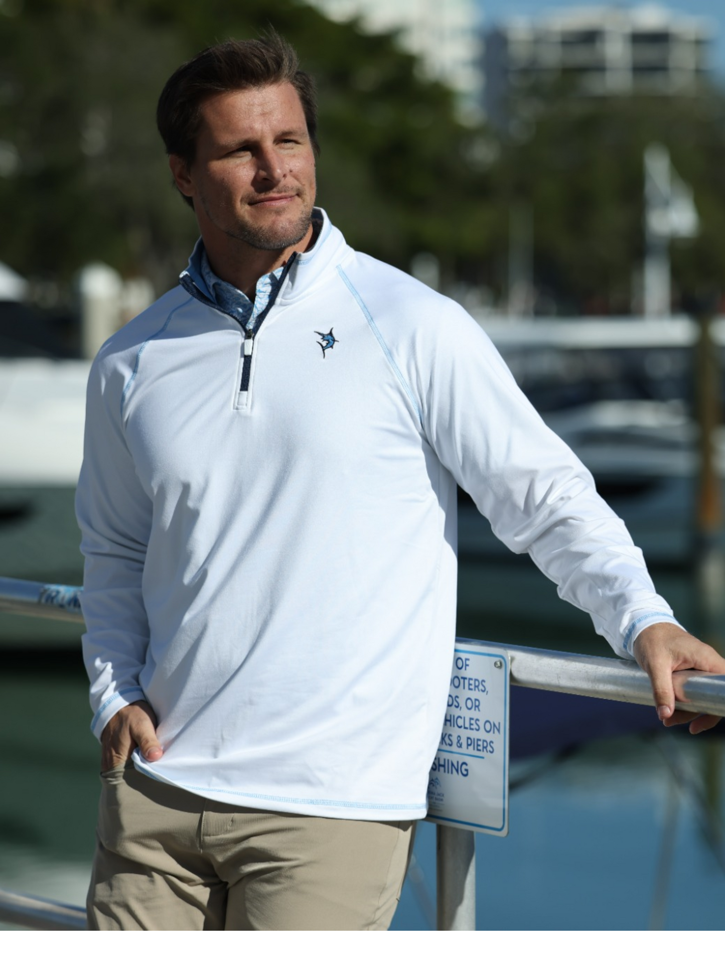 New Harbor 1/4 zip pullover White Men's