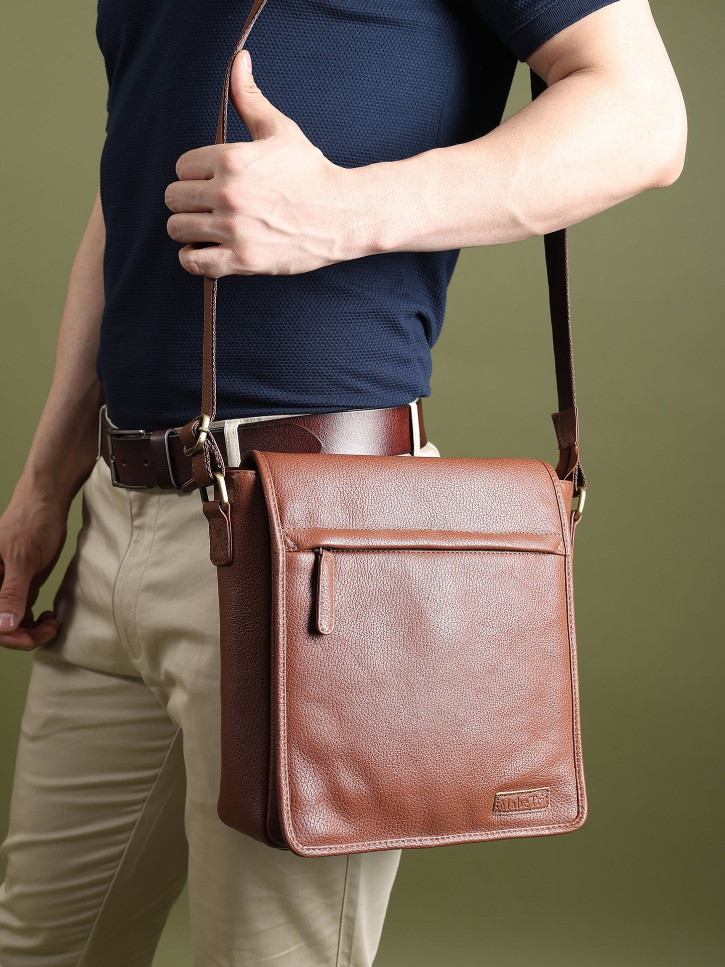 Leather Crossbody Bag for Travel Work