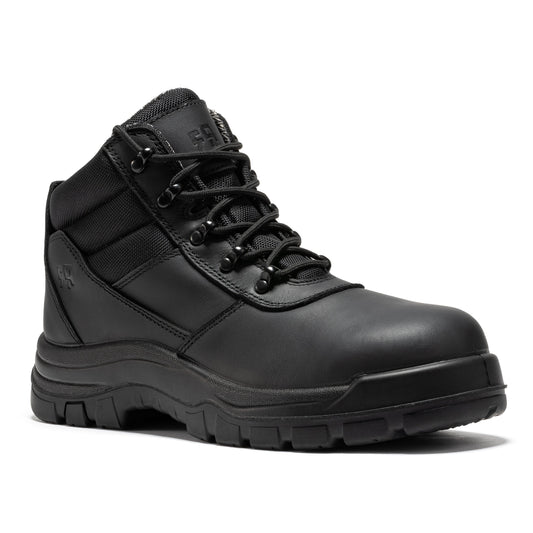 ROCKROOSTER Avalon Black 6 Inch Zip-sided Composite toe Leather Work Boots CP213BK