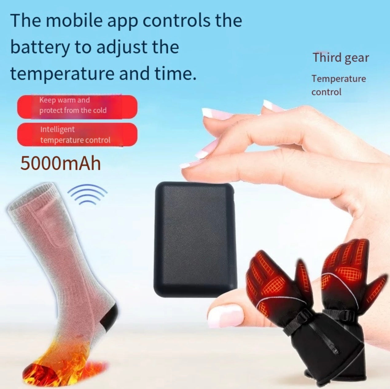 LITEGUEST Mini 5000mAh Power Bank Set with 3 Heat Levels & App Control