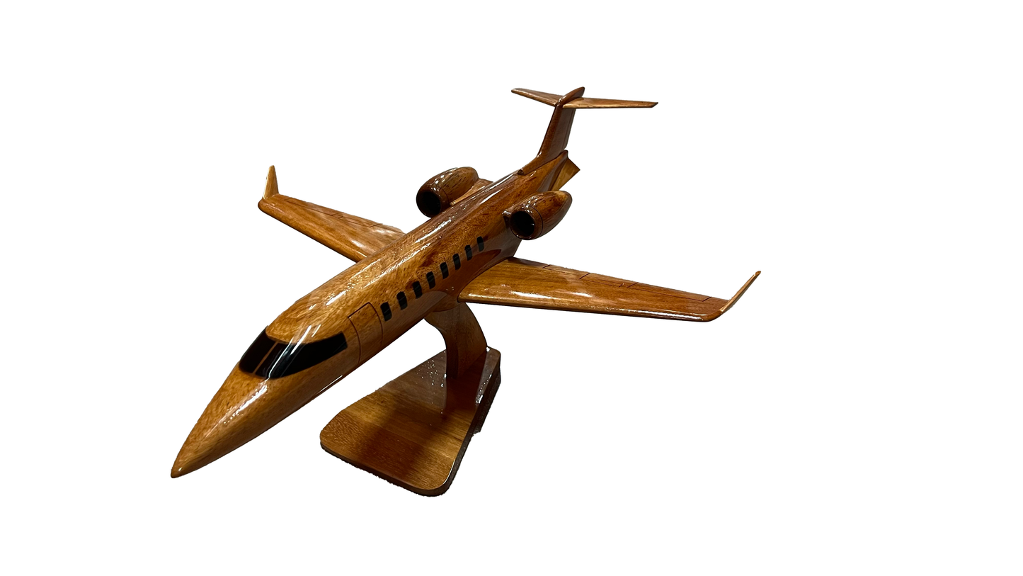Lear45  Mahogany Wood Desktop Airplane Model