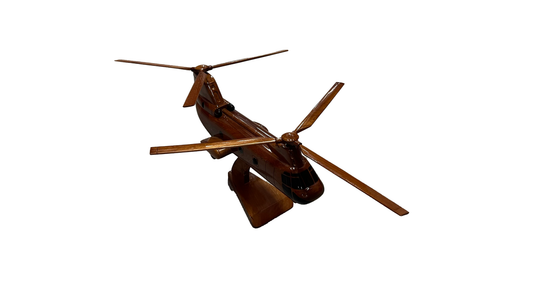 CH-46 ( CH46 ) Seaknight Mahogany Wood Desktop Helicopter Model