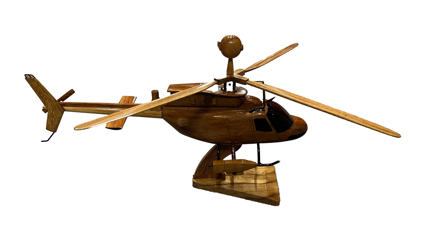 OH-58 ( OH58 ) Kiowa Warrior Mahogany Wood Desktop Helicopter Model