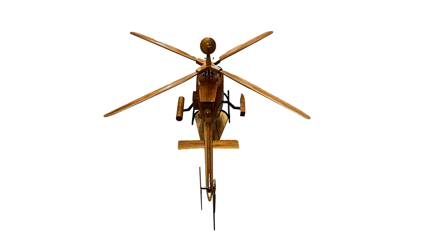 OH-58 ( OH58 ) Kiowa Warrior Mahogany Wood Desktop Helicopter Model
