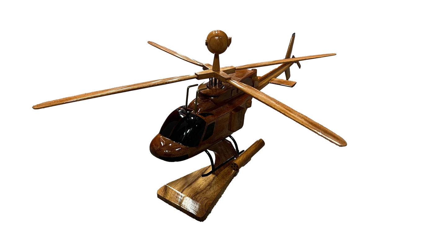 OH-58 ( OH58 ) Kiowa Warrior Mahogany Wood Desktop Helicopter Model