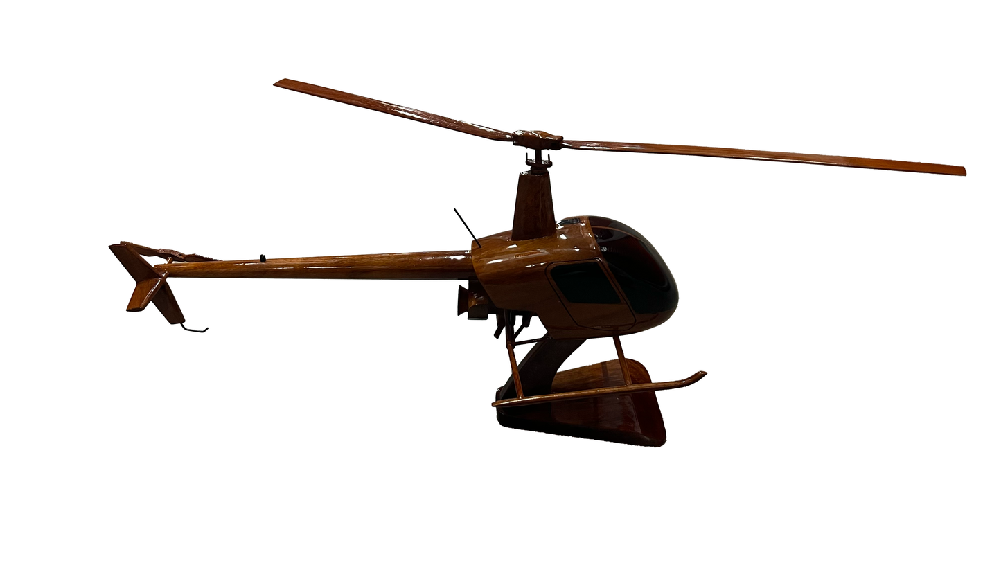 Robinson R-22 ( R22 ) Mahogany Wood Desktop Helicopters Model