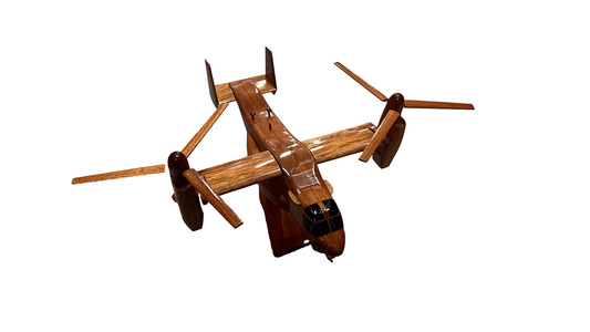 V-22 ( V22 ) Osprey Osage Mahogany Wood Desktop Helicopter Model