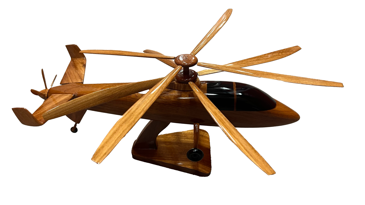 S-97 ( S97 ) Sikorsky Mahogany Wood Desktop Helicopter Model