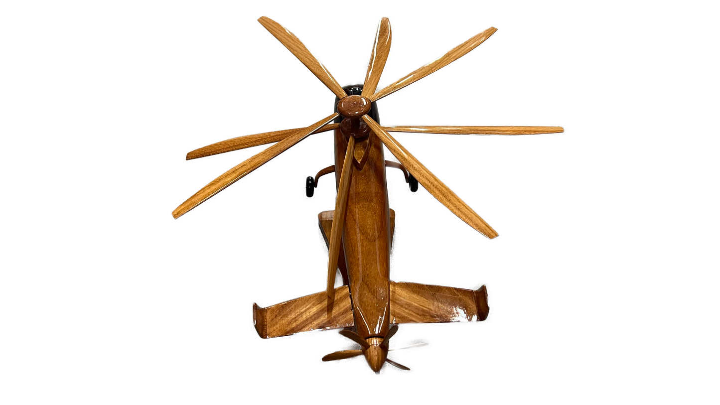 S-97 ( S97 ) Sikorsky Mahogany Wood Desktop Helicopter Model
