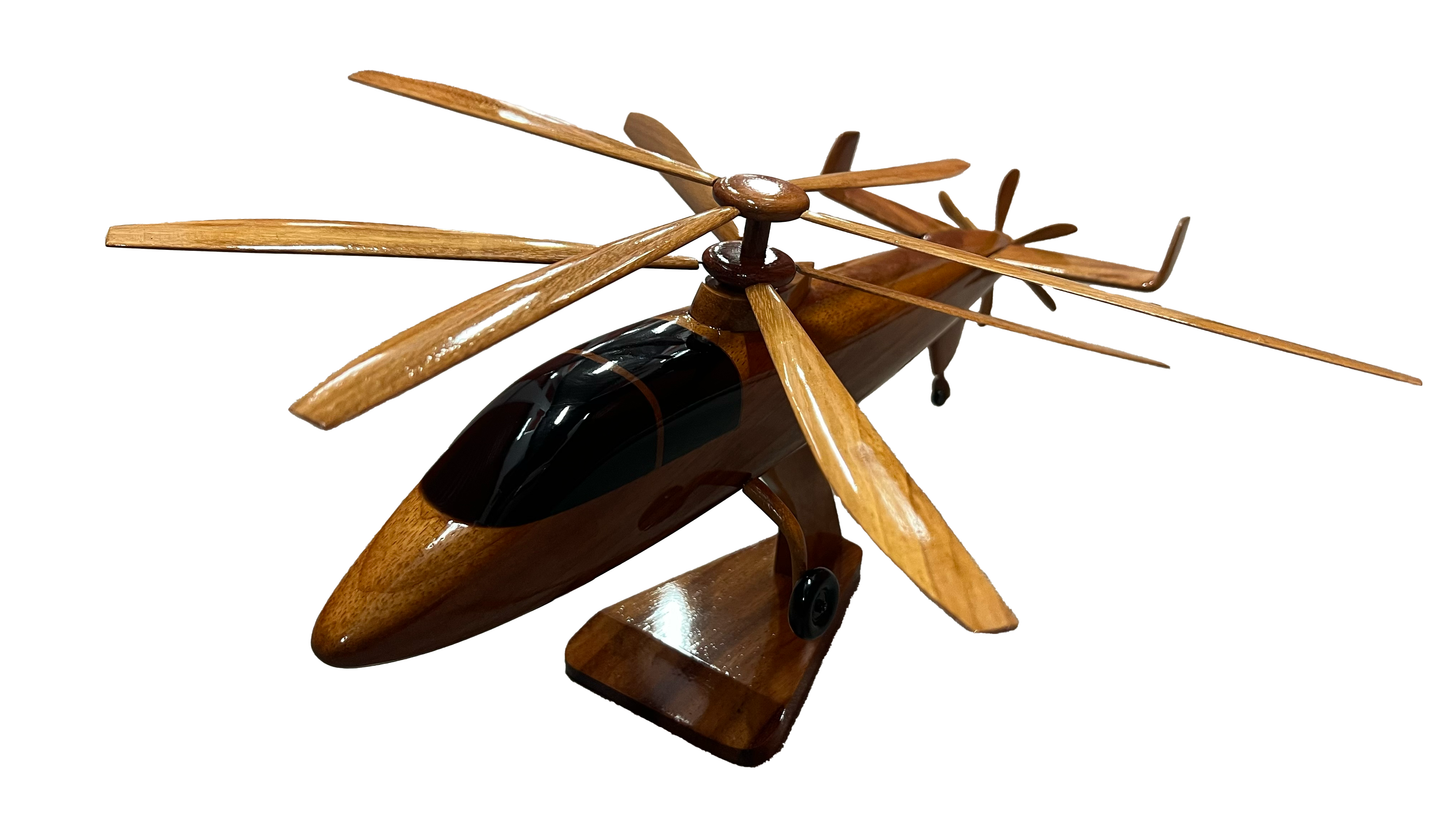 S-97 ( S97 ) Sikorsky Mahogany Wood Desktop Helicopter Model