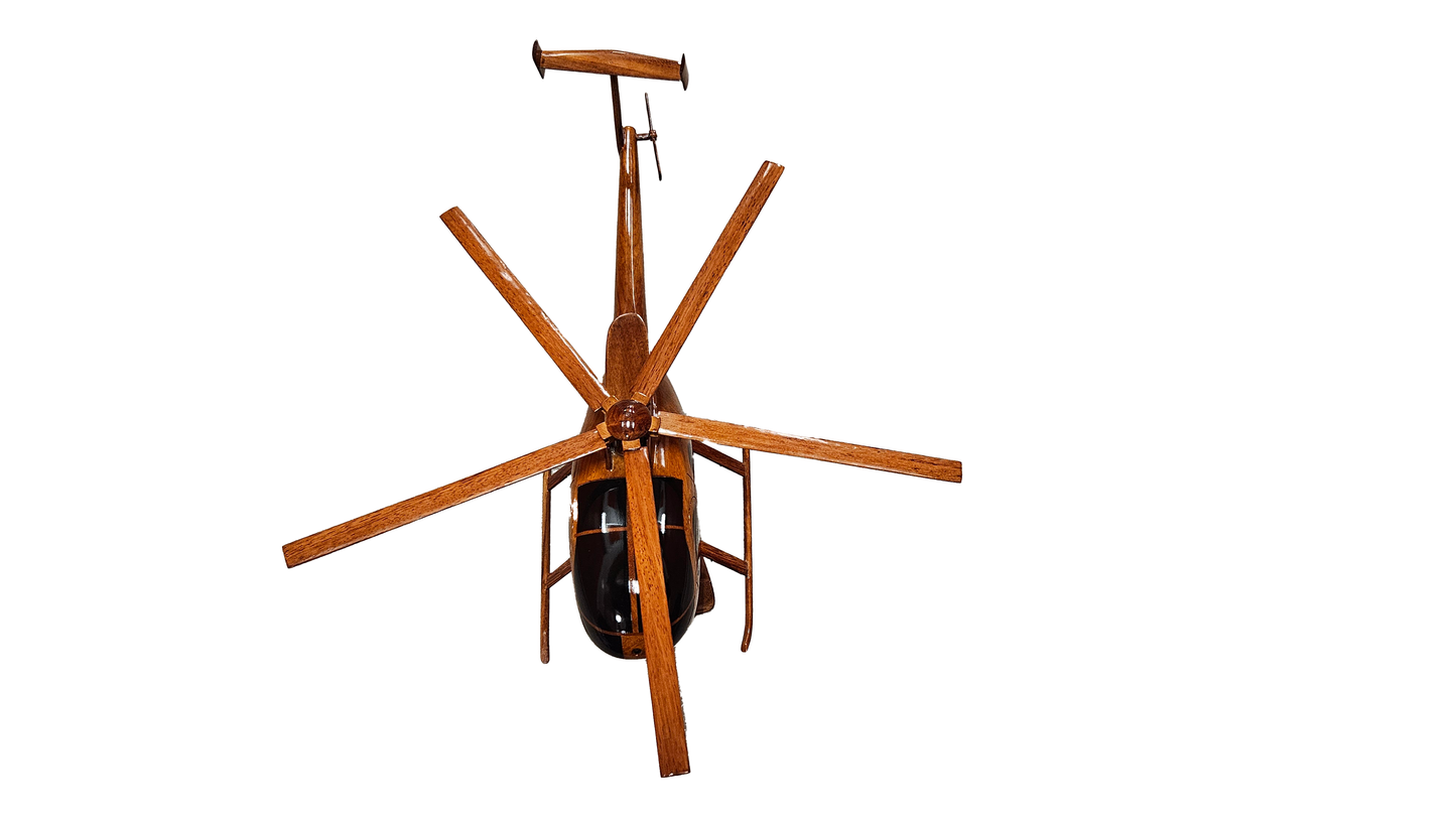 MD-530 ( MD530 )  Mahogany wood desktop Helicopter model.