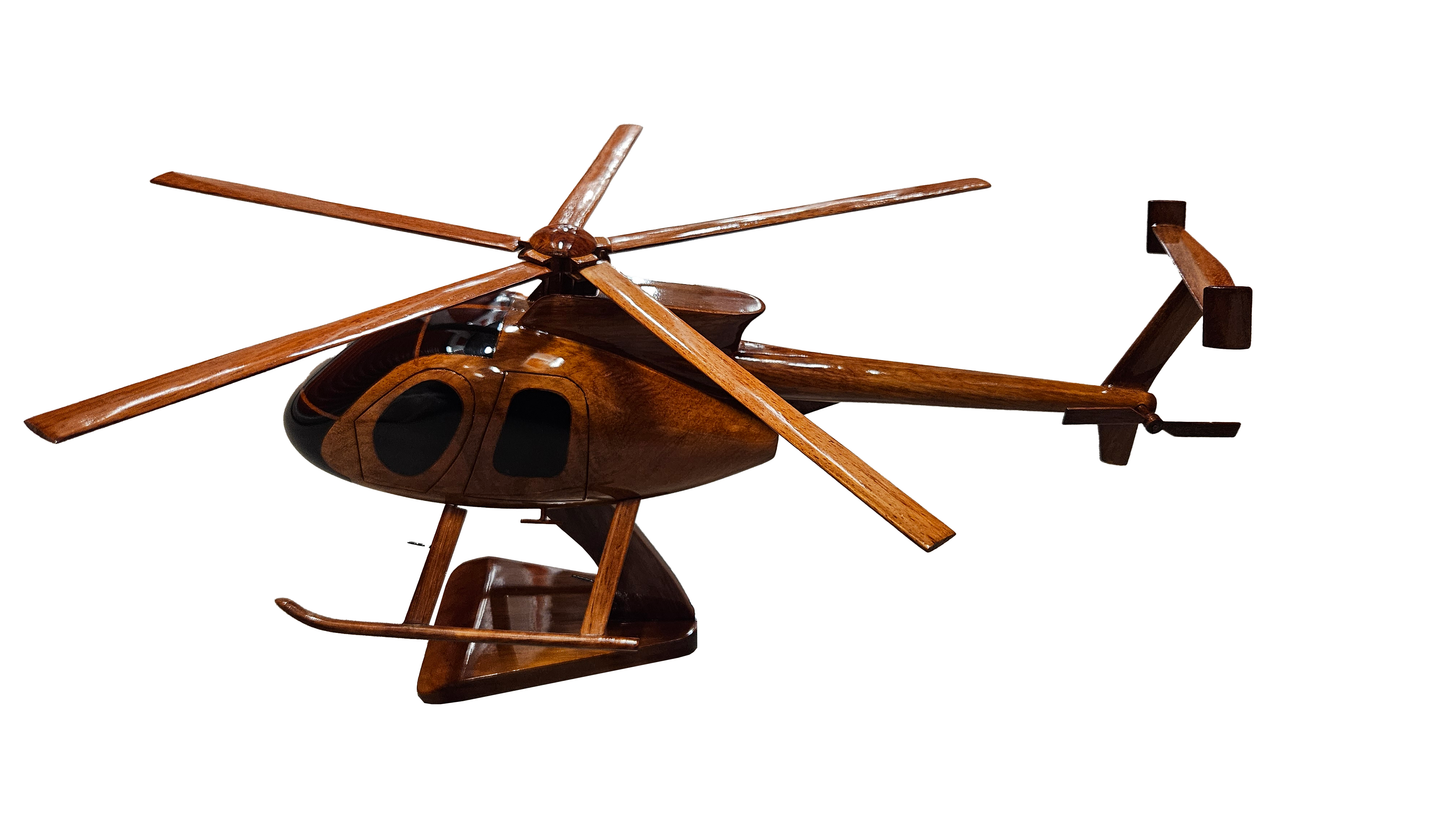 MD-530 ( MD530 )  Mahogany wood desktop Helicopter model.