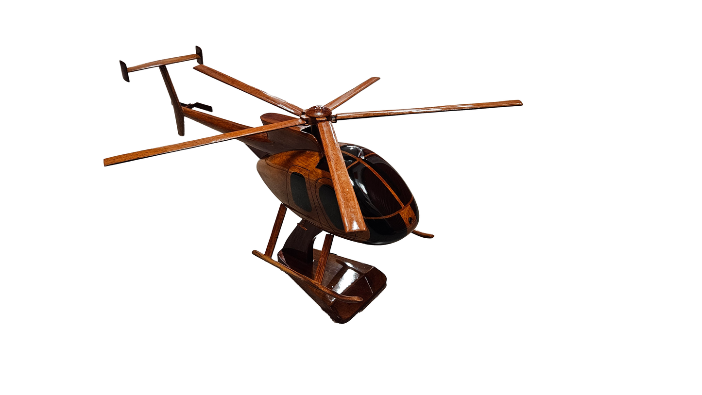 MD-530 ( MD530 )  Mahogany wood desktop Helicopter model.