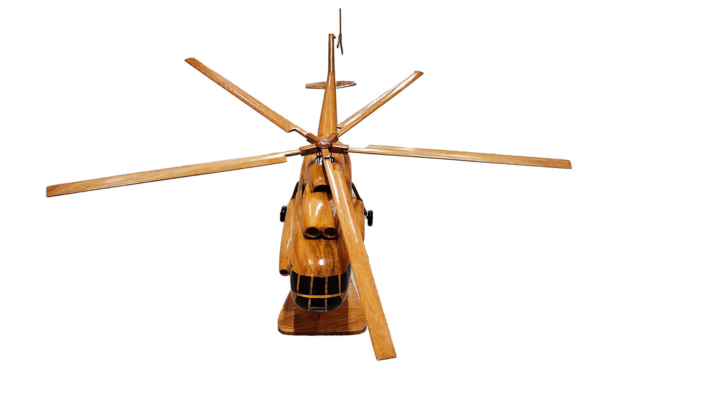 MI-17 ( MI17 ) Mahogany Wood Desktop Helicopter Model