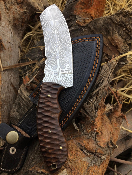 D2 Steel Engraved Hunting Knife