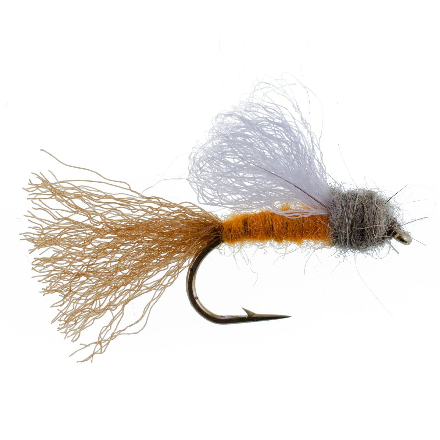3 Pack Orange Iris October Caddis Emerger Caddis  Trout Dry Fly - Hook Size 8