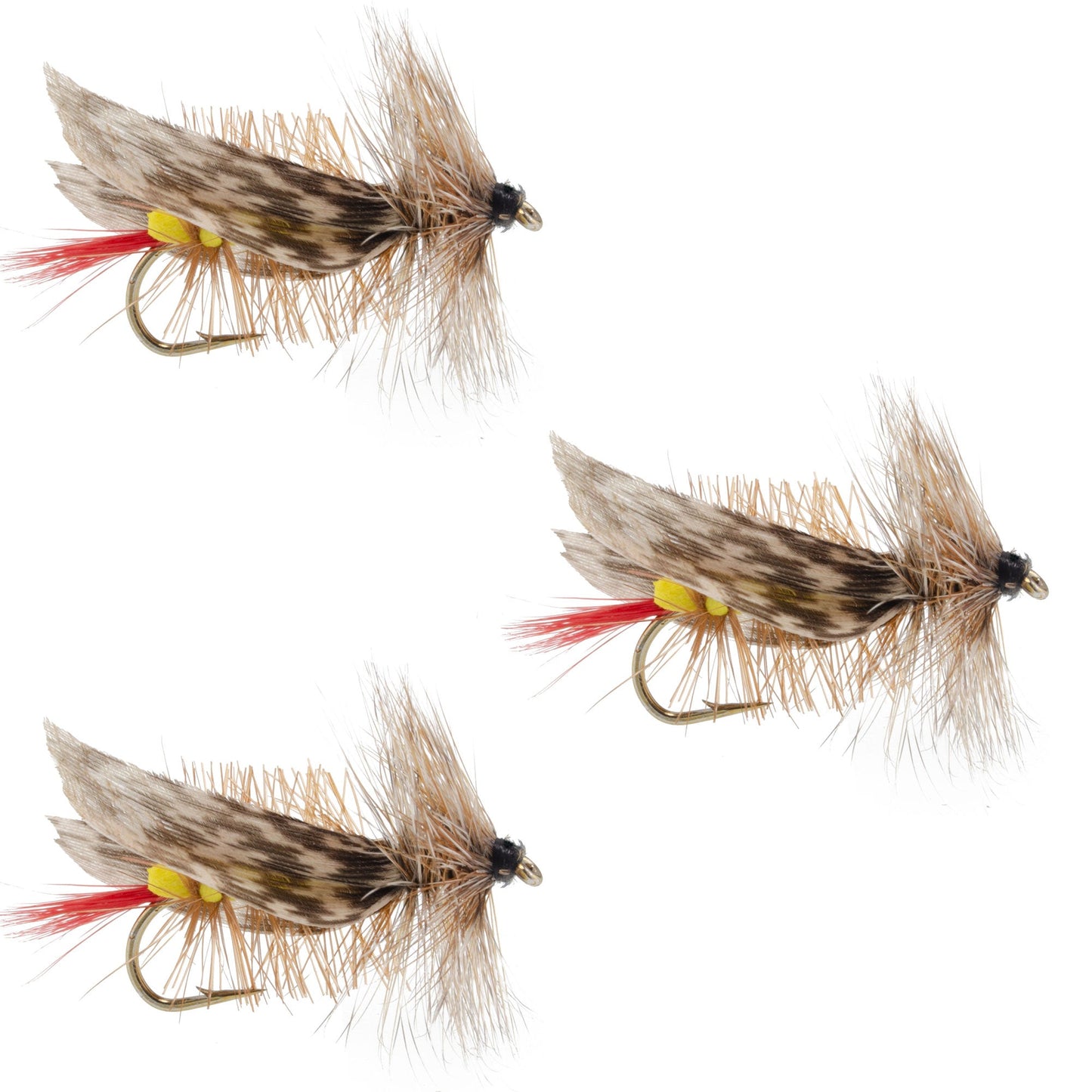 3 Pack Joe's Hopper Yellow Foam Body Grasshopper Fly - 6 Flies Hook Size 8