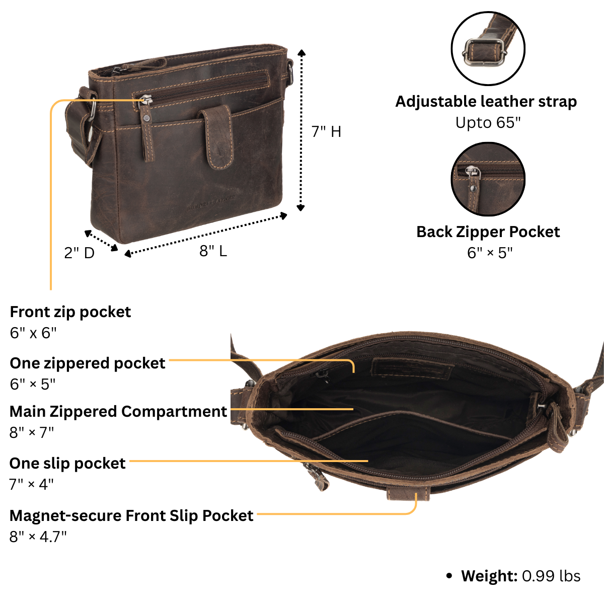 Kingston Crossbody Bag Brown