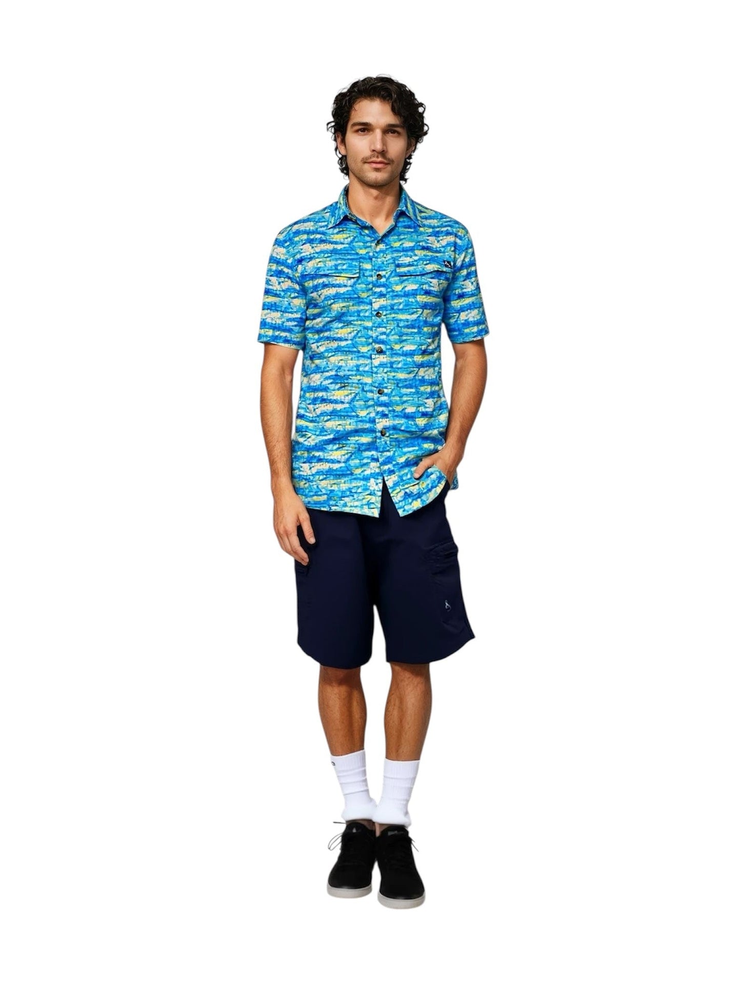 Men's Marlin Camo UV Vented Fishing Shirt