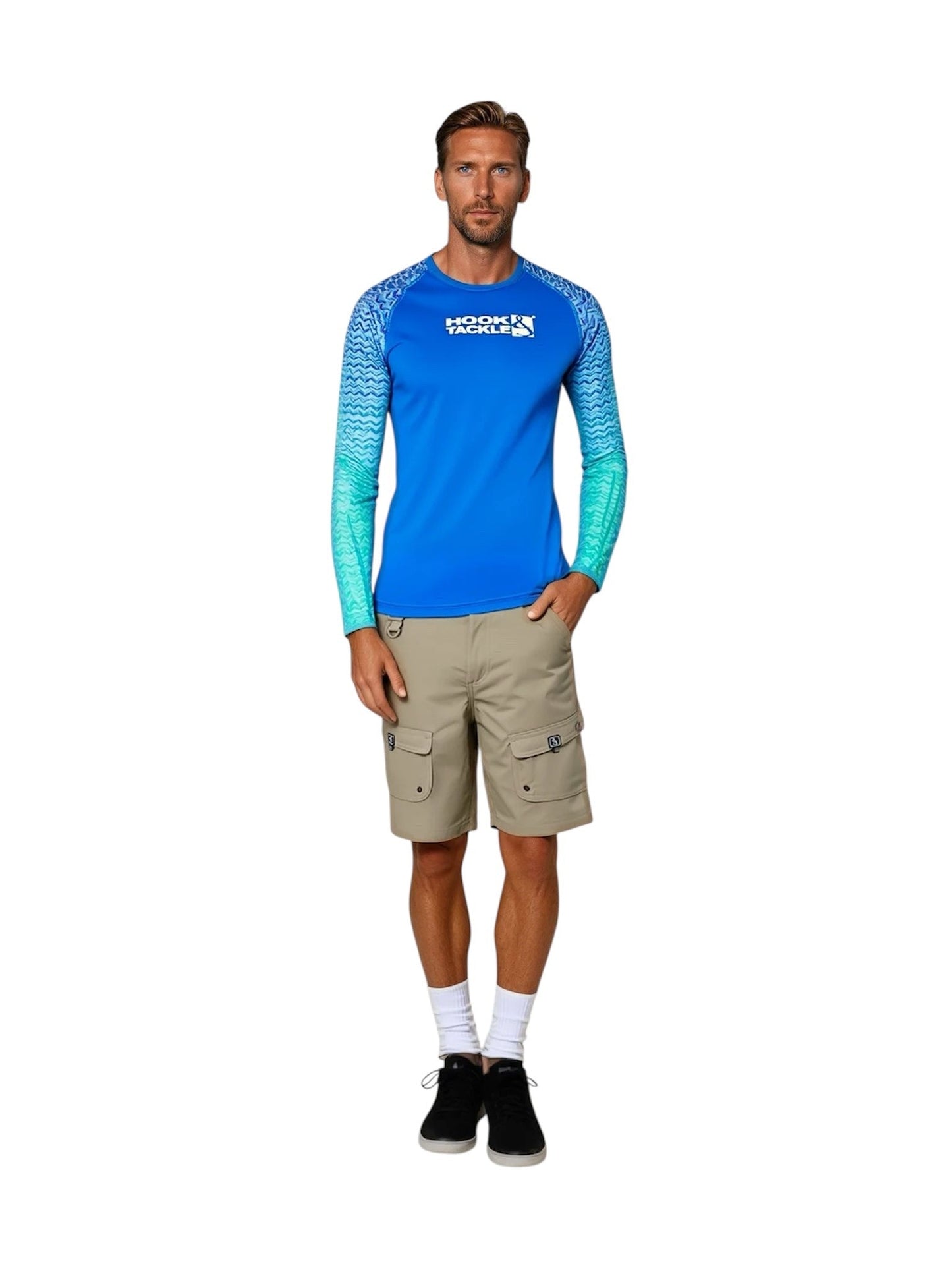 Men's Gradient Waves L/S UV Fishing Shirt