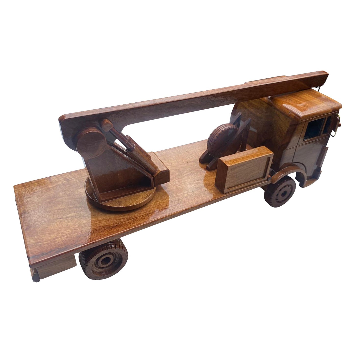 Mack MB400 Crane 1978  Mahogany Wood Desktop Truck combo Model