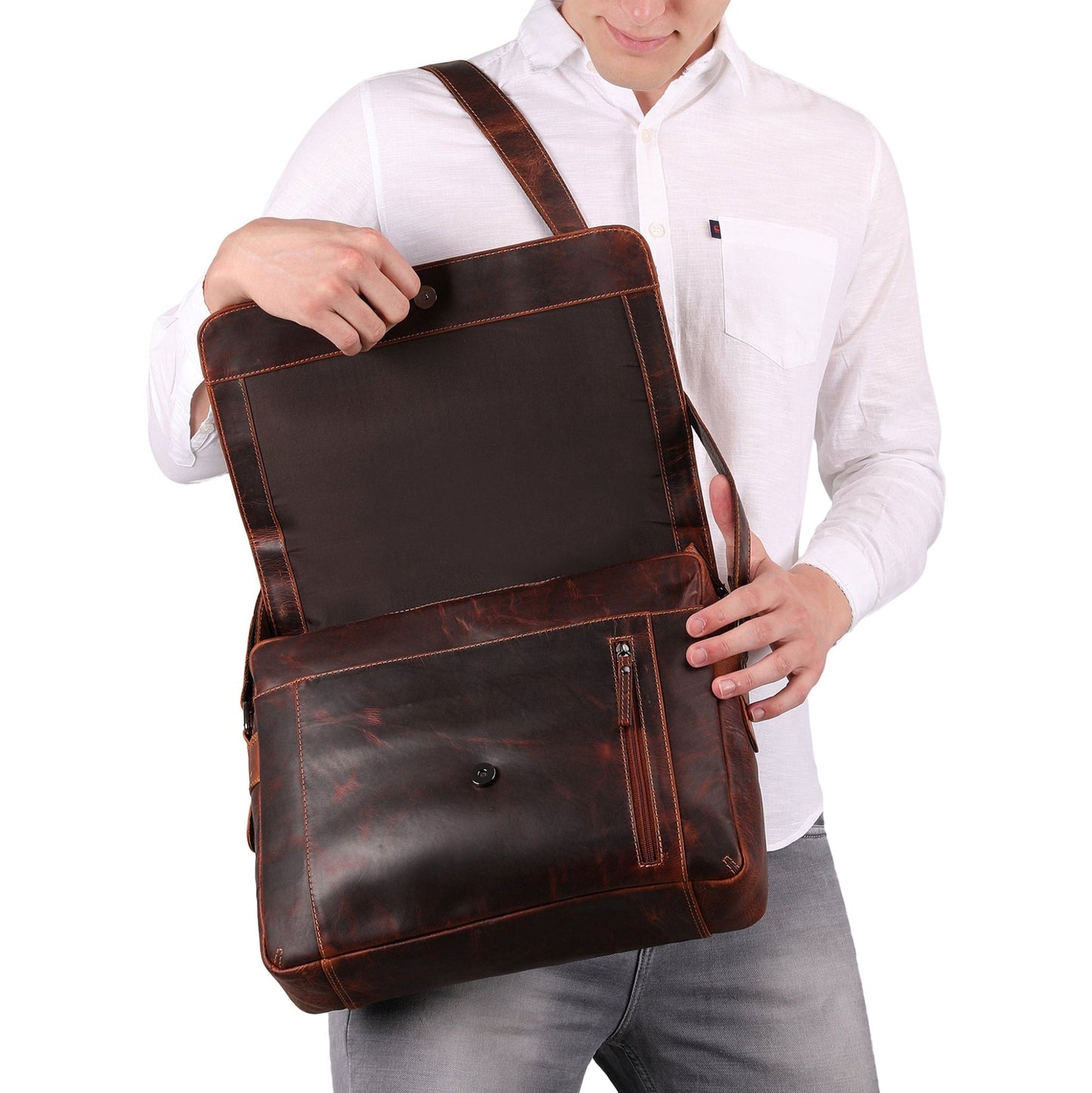 Jordan Messenger Bag 15.6" Chestnut