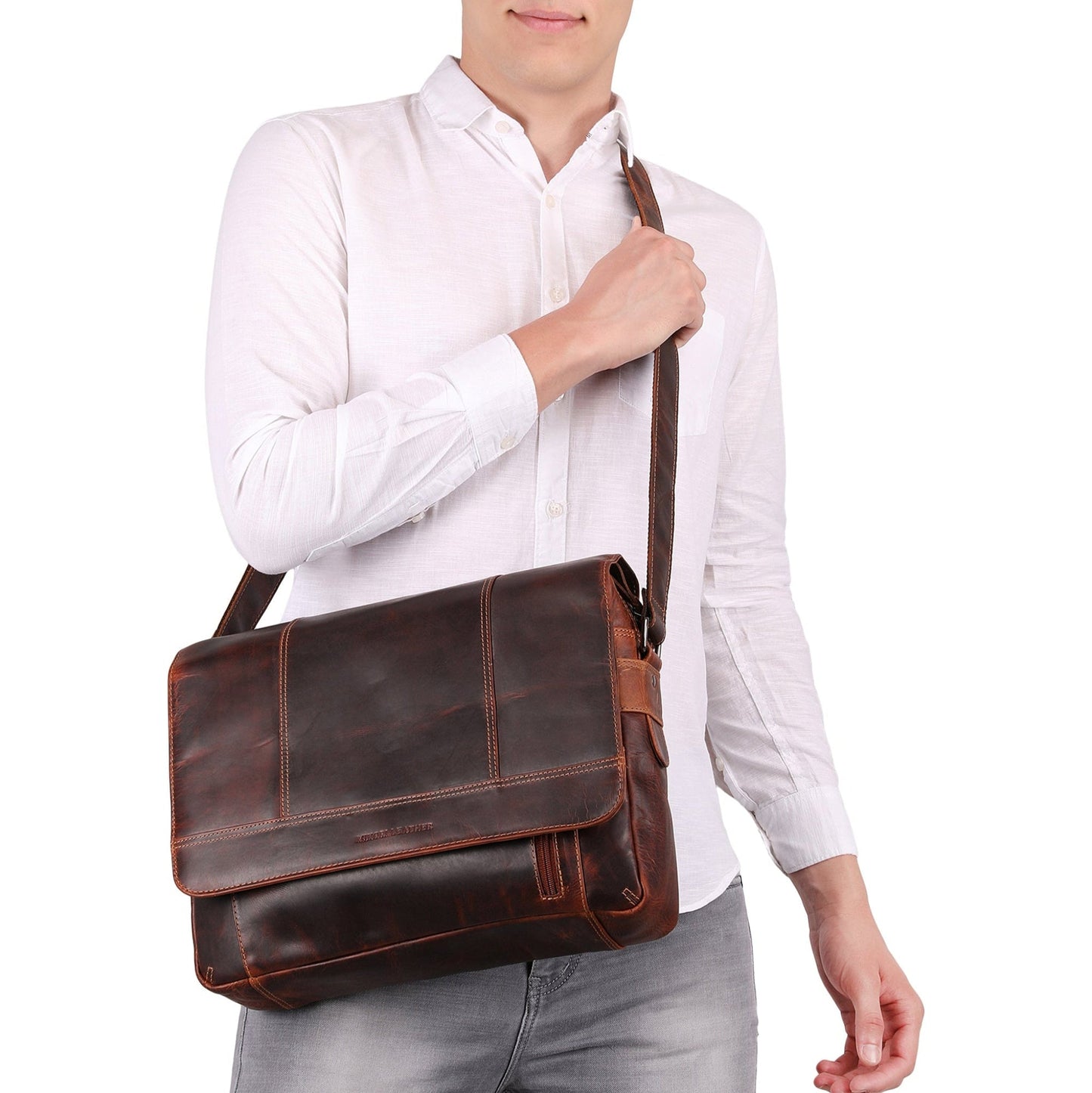 Jordan Messenger Bag 15.6" Chestnut