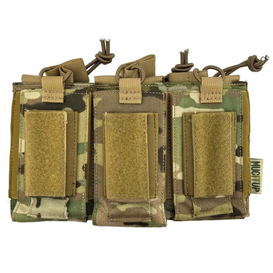 MUCTAC Kangaroo Triple Mag Pouch – 1000D Nylon, Holds 3 - 5.56 & 3 - 9mm Mags – MC