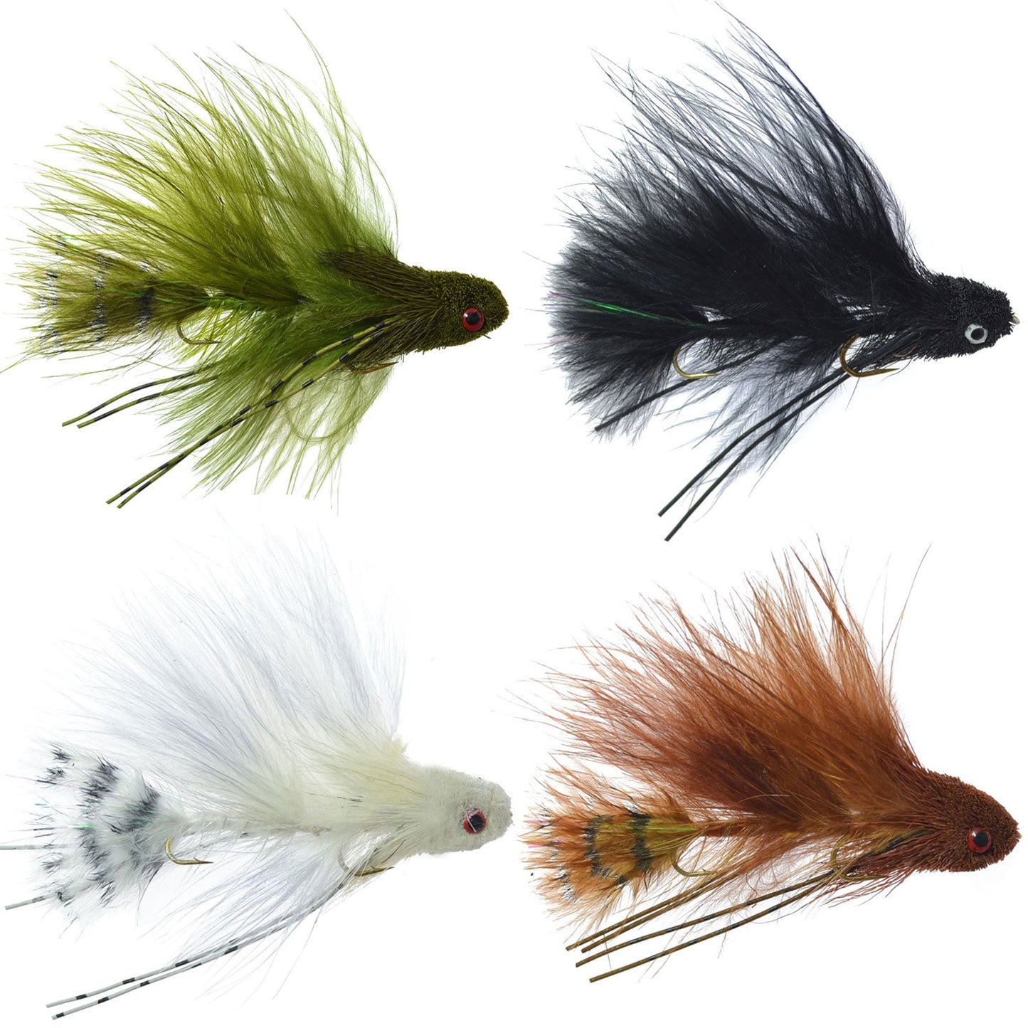 Mini Sex Dungeon Streamer Sampler - 4 Colors - Size 6 - Articulated Trout Bass Steelhead Salmon and Bass Fly Fishing Flies