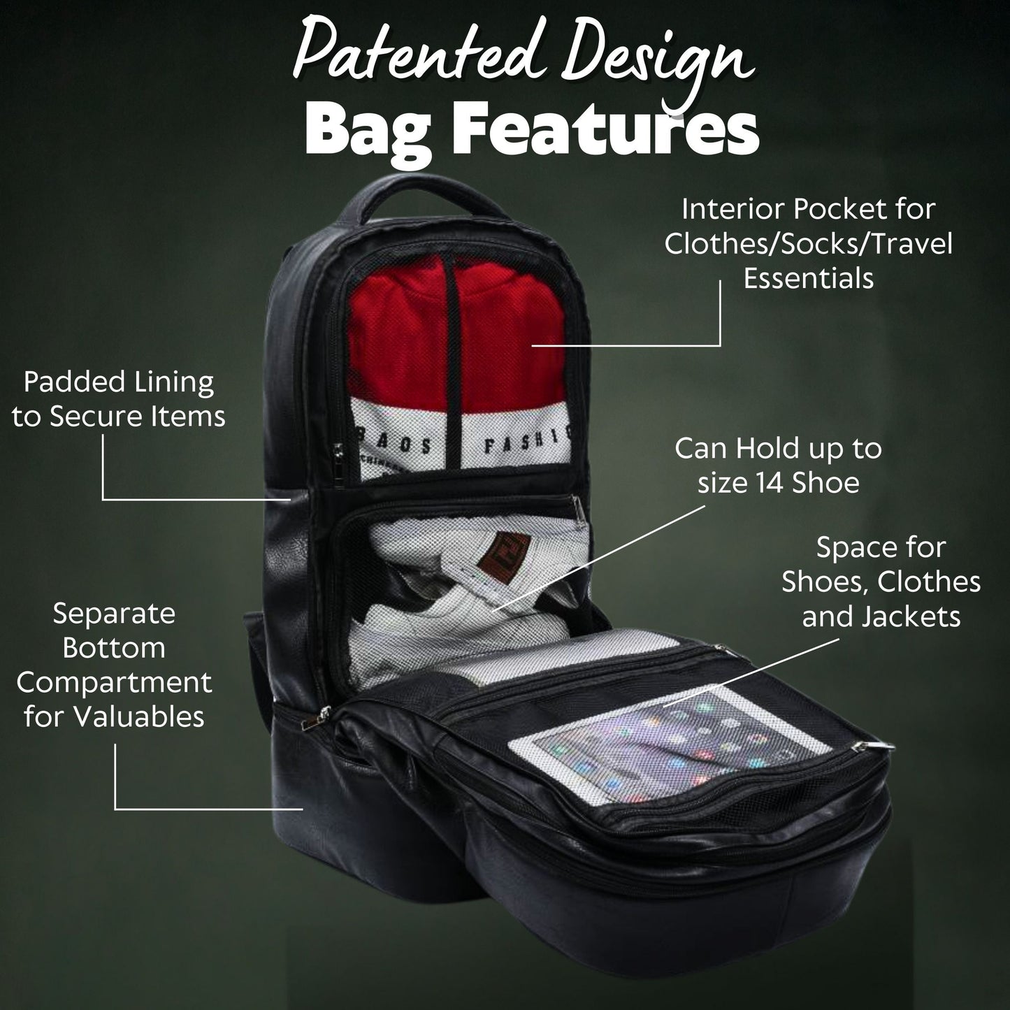 Royal Blue Leather Carryon Bag (XL Design) *Holds Size 17