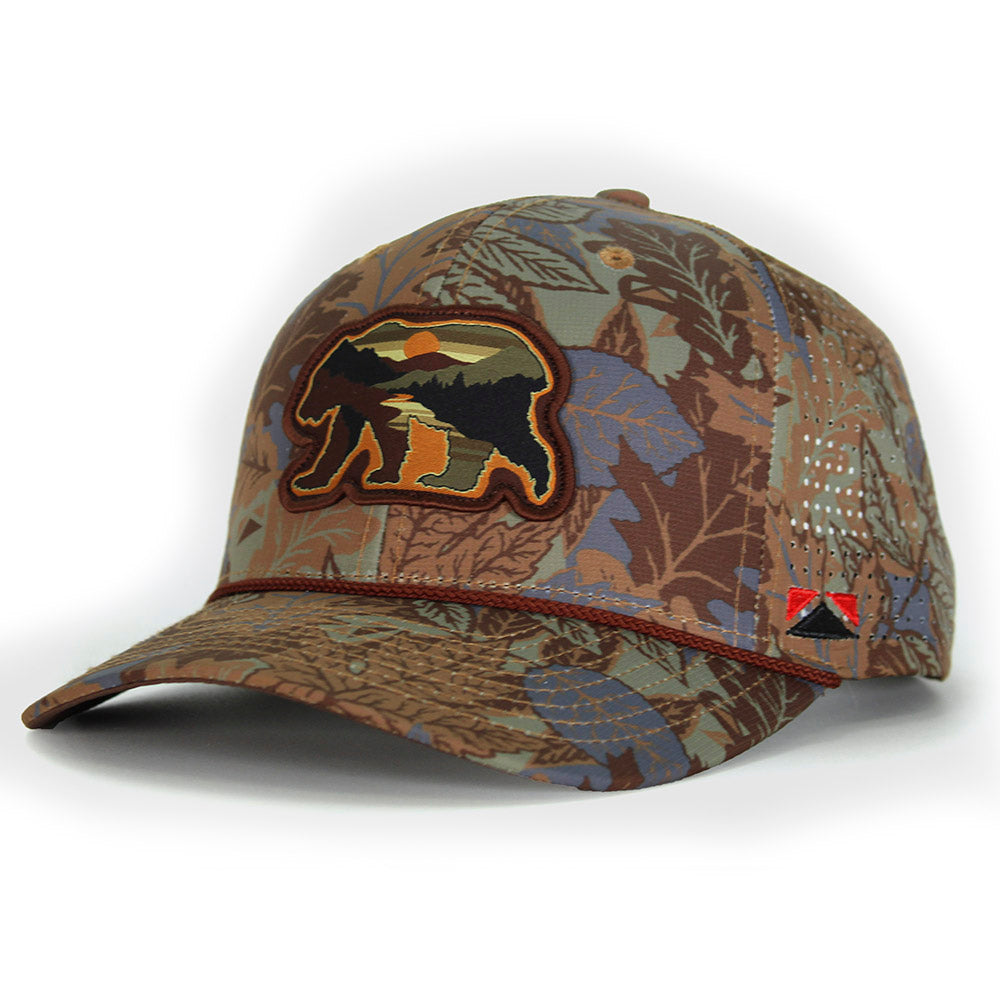 Sunset Bear Cloud Texture 5-Panel Rope Cap